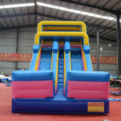 China Digital Printing Commercial Grade PVC Aqua Park 2-Lane Water Slide for Adult and Kids for sale