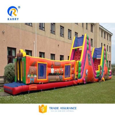 China Customized Color Outdoor Amusement Park Inflatable Obstacle Course for Kids and Adults for sale