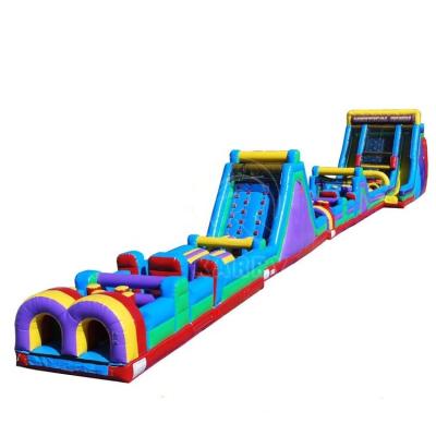 China PVC Inflatable Obstacle Course Combo Bounce House with Climbing Wall for sale