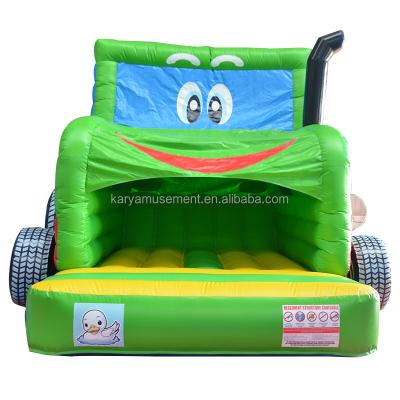 China Kids Indoor Outdoor Bungee Trampoline Inflatable Bouncy Castle Jumper Green Tractor for sale