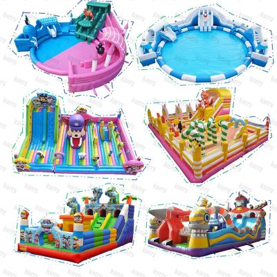 China Unisex Water Fun 2024 Custom Inflatable Water Park with PORTABLE Slide and Castle for sale