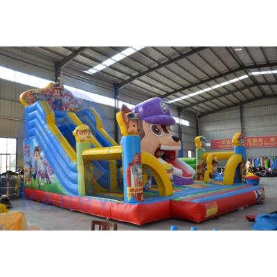 China PORTABLE Yellow Inflatable Castle Slide Water Park Bouncers for Jumping Entertainment for sale