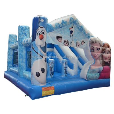 China Customized Kids Party Inflatable Trampoline Princess Elsa Castle Combo Jumping Slide for sale