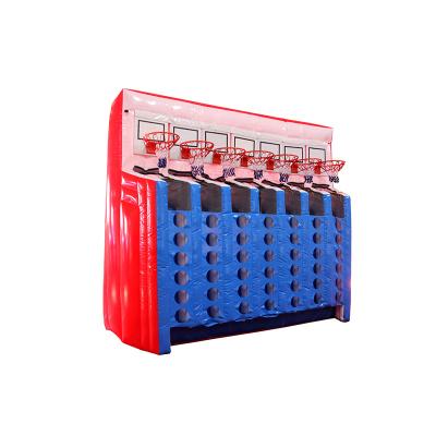 China Durable Commercial Grade PVC Inflatable Basketball Connect 4 Sport Game with Blower for sale