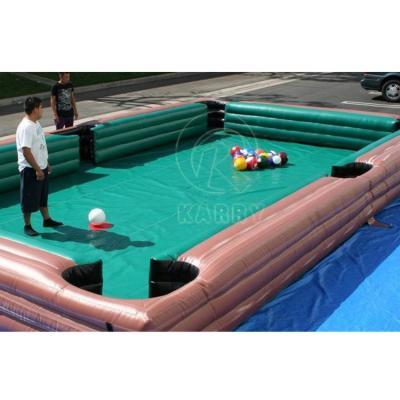 China Tabla de billar de fútbol inflable de lonas de PVC personalizada para juegos interactivos en venta