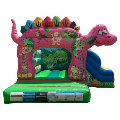 China CE/EN14960 Certified Inflatable Bounce House Castle with Cute Dinosaur Zoo Theme for sale