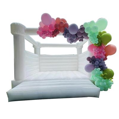 China Custom Size White Moonwalk Inflatable Bouncers for PVC Bouncy Castle in Pastel Color for sale