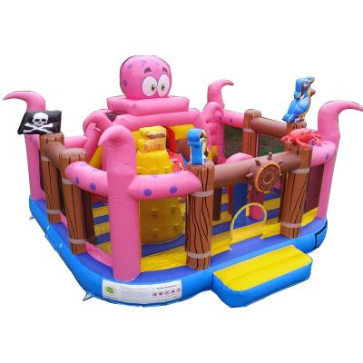 China Castle Octopus Pirate Ship Inflatable Fun City Bouncy Castles with Safety Jumper for sale