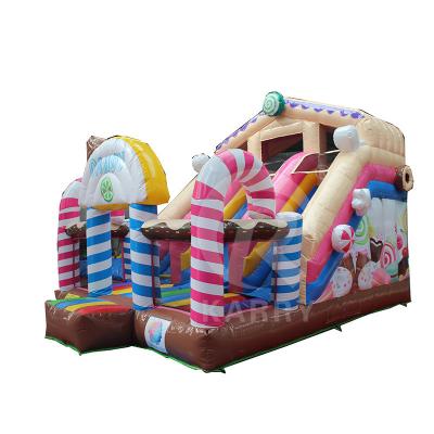 China Party Inflatable Bouncer with Slide Commercial Candy House Theme Double Slide Combo for sale