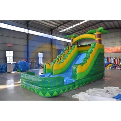 China 4X9M Size PVC Outdoor Inflatable D Slide for Park Entertainment Accessories Air Blower for sale