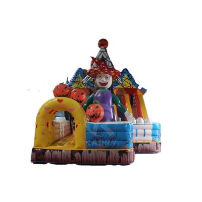 China Popular Castle Halloween Witch Castle Inflatable Bounce House with Slide and Air Blower for sale