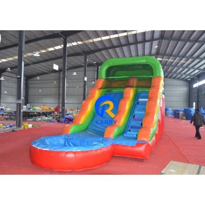 China Inflatable Bouncer Air Water Slide Jumping Bouncy Castle Moon little Bounce House slide With Pool for sale