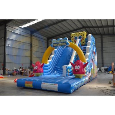 China Children's Favorite Cartoon Character Large Blue Inflatable Water Slide for Adult for sale