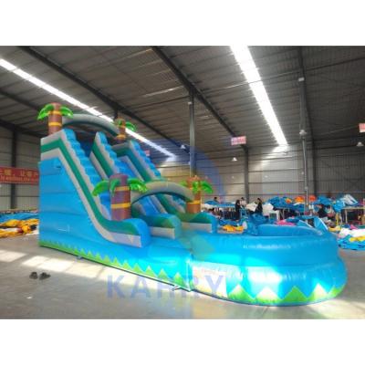 China 0.55mm PVC Tarpaulin Backyard Inflatable Slide Dual Lane Water Slide with D-Rings for sale