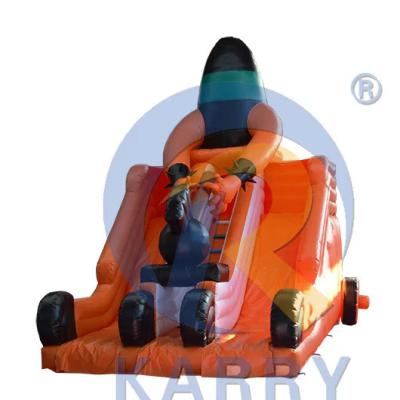 China Inflatable Bouncy Slide For Commercial Dual Lane Slide Orange Slide Dry Unisex Rental for sale