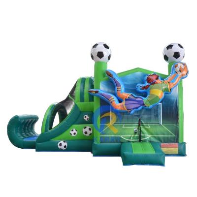 China Home/Business PVC Elastic Football Player Castle Bounce House Inflatable Roll-up Slide for sale