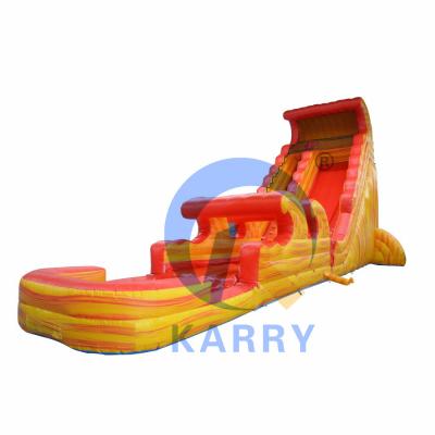 China PORTABLE Inflatable Volcano Wave Slide with Pool 0.55mm Thickness PLOTO PVC Tarpaulin for sale