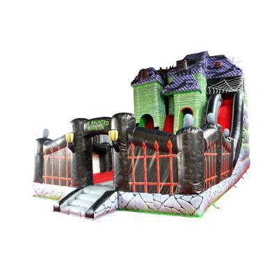 China Large Inflatable Slide Spooky Mansion Design for Haunted House Party or Home from Top for sale