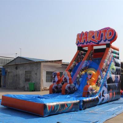 China Commercial PVC Inflatable Equipment Hot-blooded Anime Characters Water Slide with Pool for sale