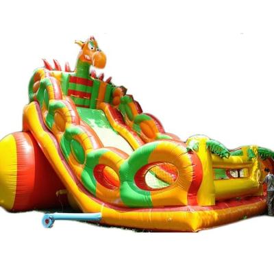 China Floating Pool Hurricane Inflatable Bouncy Castle Slide Combo Adult Size Angry Dinosaur for sale