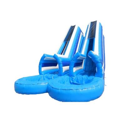 China Indoor  Water Inflatable Slide with Large Double Lane and Wet Combo Pool for sale