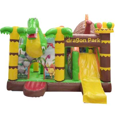 China Kids Dinosaur Amusement Park Bouncy Castle with Slide Set Inflatable Dino Park Combo for sale