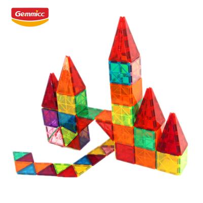 China Intellectual Development Magnetic Building Toys Gemmicc Customized Magnetic Tiles Magnetic Building Block Toy Set Diy Construction Toy Educational Magnet Toy for sale