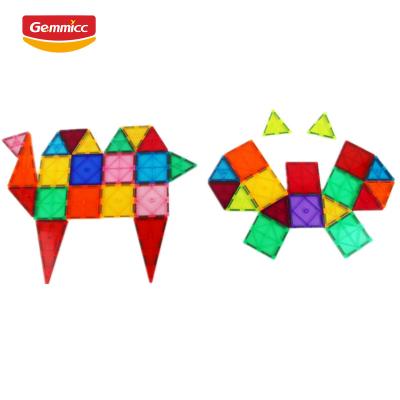 China Intellectual Development Magnetic Building Toys Gemmicc Learning Educational Magnetic Blocks 3D Diy Magnetic Build Blocks Magnet Tiles Toys for sale