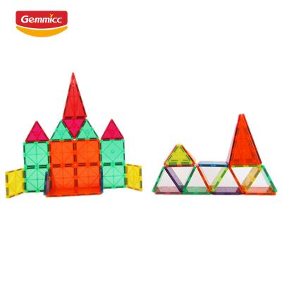 China Gemmicc Intellectual Development Building Magnetic Toys Kids Educational Toy Transparent Magnetic Tiles Blocks 3D DIY Building Blocks Set For Children for sale