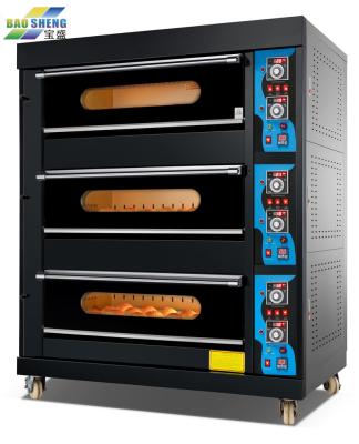 China Traditional Conventional Bread Baking Electric Oven 2 Trays Bakery 4 Layers With Hot Plate for sale