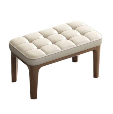 China Modern French Style Frame Ottoman Solid Wood Fabric Upholstered Bench Stools for sale