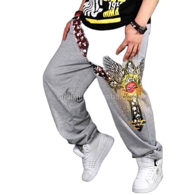 China Men's sports pants anti-pilling harem pants OEM wholesale logo wear gym cotton loose pants men for sale