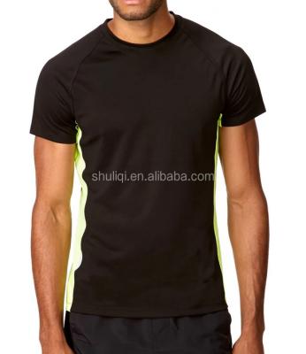 China Custom polyester anti-pilling men's gym t-shirt color block dry fit seamless t-shirt OEM printing SHULIQI for sale