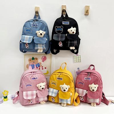 China Travel Lightweight Kids Nylon Colorful Rabbit Animal Toy Bear Plush Cartoon Picnic Backpack School Bag for sale