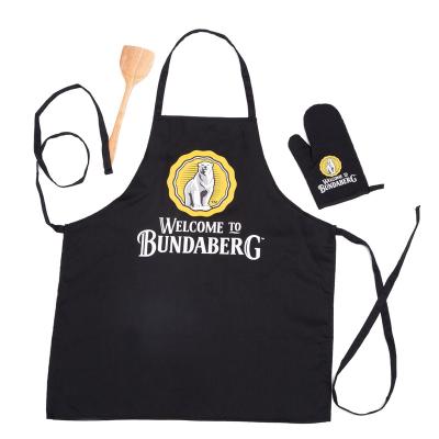 China Drink/Adult Full Body Cooking Apron Food Mode And Oven Mitt Set Custom Logo Chef Cafe BBQ Food Cooking Bib Aprons Cleaning Pot Holder for sale