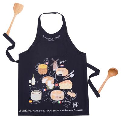 China High End Drinks / Food OEM Silk Print Kitchen Apron With Pocket Oil - Proof Cooking Apron Waist Heatproof Fabric for sale