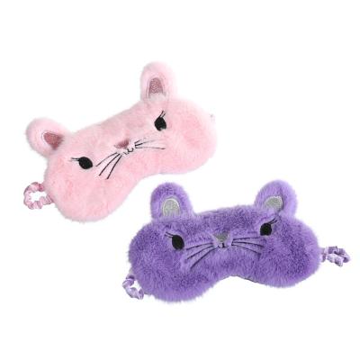 China Women Sleep Mask Kids Cartoon Cat Plush Eye Mask Relax Winter Eye Shade Cover For Home Travel Party Gifts for sale