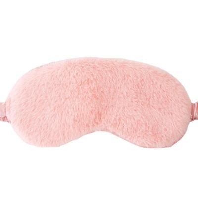 China Women Custom Logo Solid Color Plush eye Mask Girls Student Relax blindfold Mask Eye Shade Cover For Travel Home Party Gifts for sale