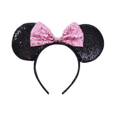 China Decoration Sequin Bow Headband Bowknot Hair Circle Costume Accessories Party Props For Kids Girls for sale