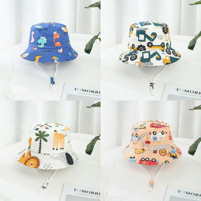 China European and American 2022 new style spring and summer printed hat children shading outdoor double-sided printed potty hat boys female students fisherman hat for sale