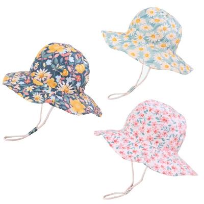 China European and American style spring and summer printed bucket hat children shading outdoor cotton pot hat boys female students double-sided printed fisherman hat for sale