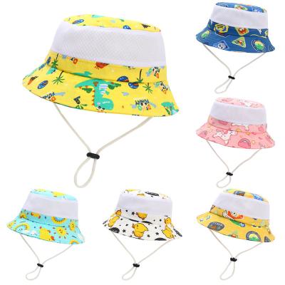 China Baby-Sun-style Print Mesh Animal Fisherman Hats European and American Cotton Toddler Beach Summer Beach Hat for Boys Girls Children for sale