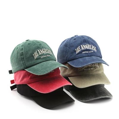 China Retro Baseball Cap Men's European Style Washed Embroidery American Baseball Cap Trucker Hat Outdoor Sports Sun Distressed Hat for sale