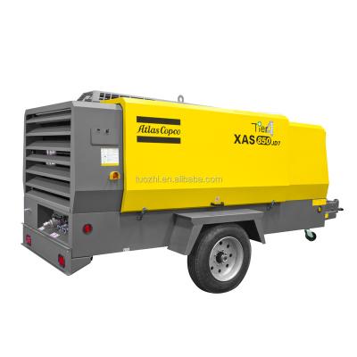 China Copco Lubricated Diesel Portable Screw Air Compressor Atlas For Mine for sale