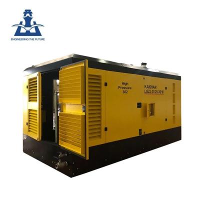 China 1100cfm 25Bar lubricated diesel screw air compressor for water well drilling rig for sale