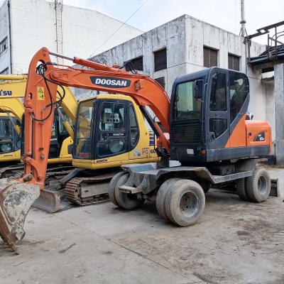 China 5 ton Korea imported 90% new Doosan DX 60W Used Wheel excavator with high quality and best performance for sale for sale