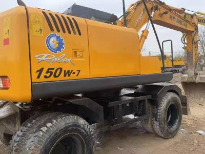 China 17.17 toneladas Hyundai R150W-7 Excavadora de ruedas usadas 4.5L desplazamiento en venta