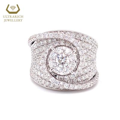 China Wholesale FASHIONABLE Diamond Ring Fine Jewelry Manufacturer Group 18K White Gold for sale