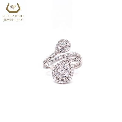 China Fashionable Wholesale Group Diamond Ring Manufacturer 18K White Gold High End Jewelry for sale