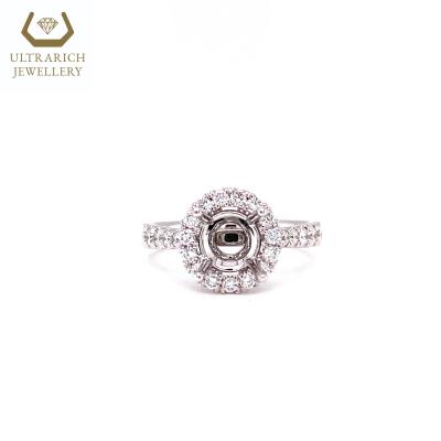 China Classic Design FASHIONABLE 0.85 Real Diamond Pure 18K Ct Gold Ring Mounting Wholesale for sale